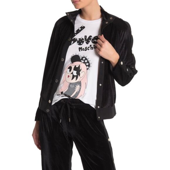 NEW Love Moschino Corduroy Bomber Jacket Black